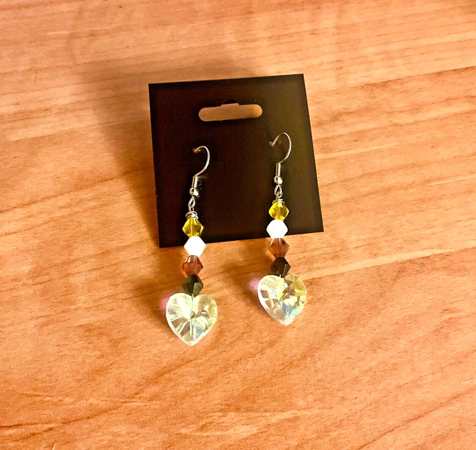 Pendientes de Cristal No Binario, LGBTQ, Pendiente Orgullo con DONACIÓN TransLifeline Foto 3 de 3