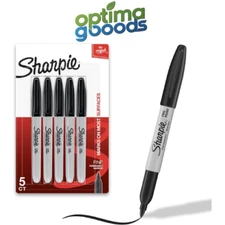 Sharpie Permanent Markers, Fine Point, Black, 5 Count. Free Shipping