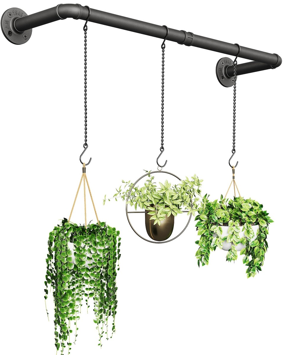 Indoor Plant Hanger Load-Bearing Hanging Plant Holder Window Plant Rod Metal  Bar | eBay