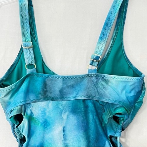 SANDFLOWER Swimsuit Canyon Cool One Piece Womens M Blue Greens Bralette - Picture 8 of 12