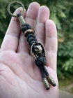 Paracord keychain, « owl « Hand-cast brass bead
