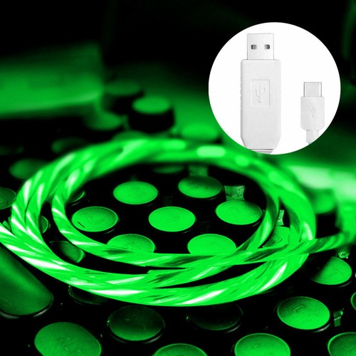 LED Light Up Flowing Flashing USB C Type-C USB Charger Type-C Cable Charging NEW - Picture 6 of 19