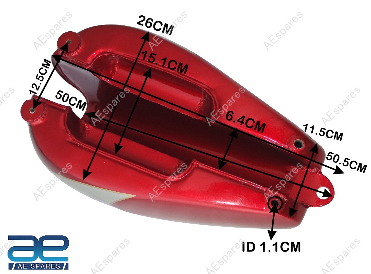 For Triumph T120 Cherry & Silver Painted Steel Petrol Fuel Gas Tank