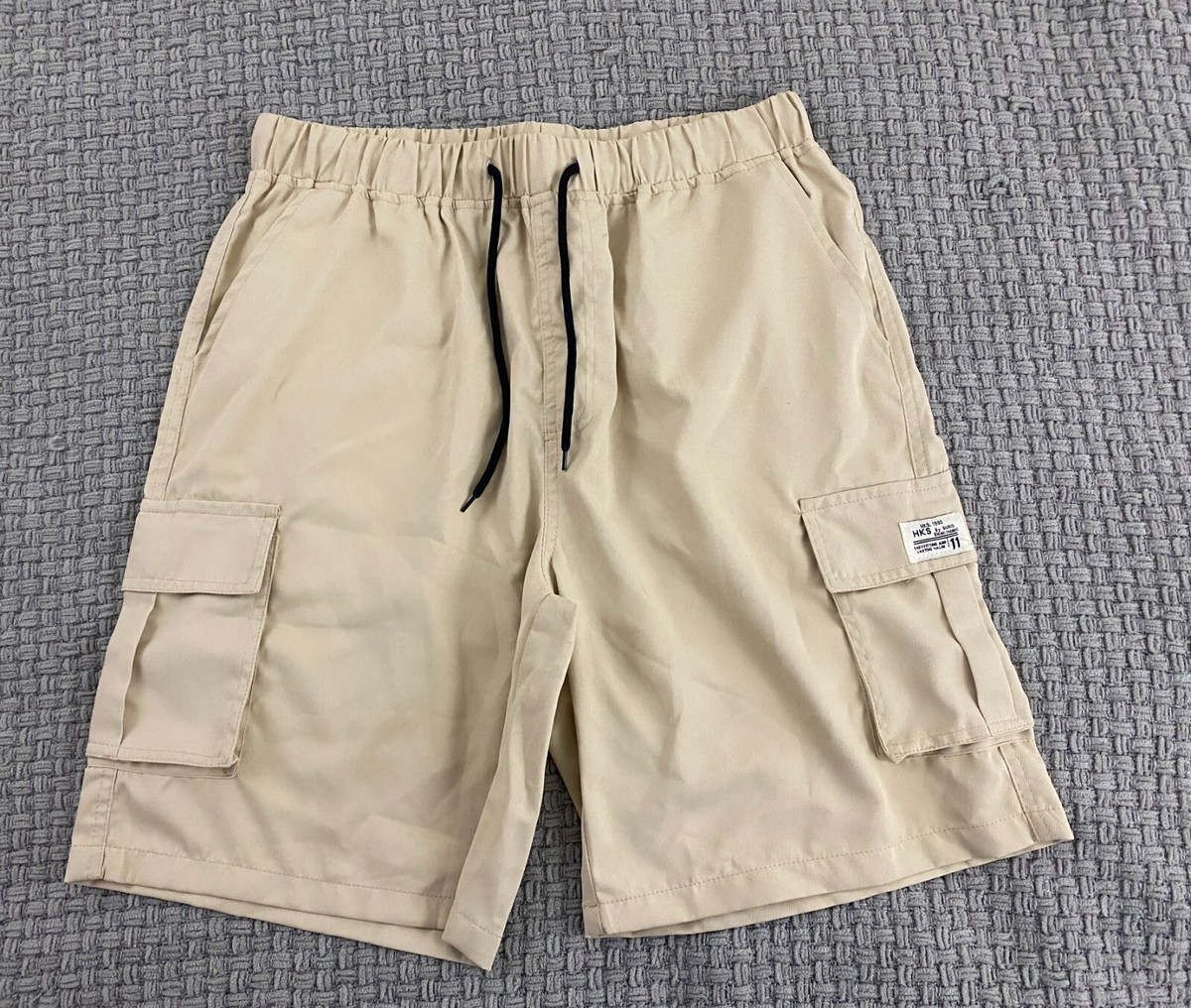 HKS By Boris Bidan Insaeri Mens Cargo Shorts Beige Lightweight