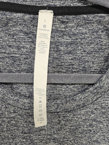 Lululemon Large Shirt Metal Vent Tech Running Stretch Heather Gray Reflective - Picture 4 of 7