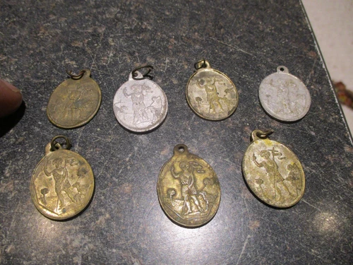 1 Old Religious Medal Notre Dame de Bourbourg Pray for Us 1884