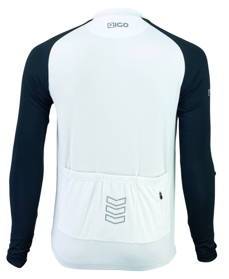 NEW EIGO TEMPEST CYCLING JERSEY - LONG SLEEVE WHITE - MTB ROAD BIKE CYCLE - Image 4 of 4