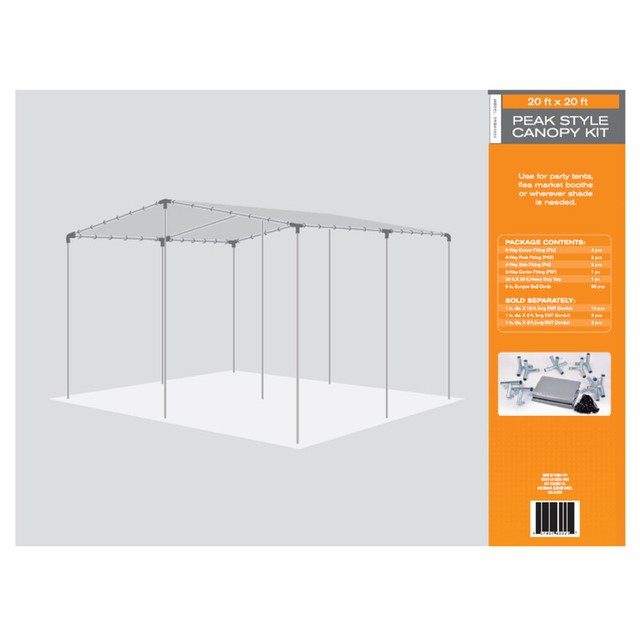 Ahc 20 Ft W X 20 Ft L Heavy Duty Polyethylene Silver Carport