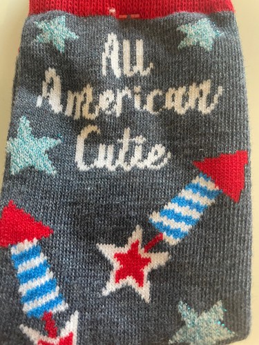 NWT All American Cutie Fireworks July 4th Kids Boys Girls Unisex Socks 9-3 USA - Picture 2 of 5