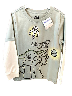 Star Wars Long Sleeve TShirt Size 5 The Mandalorian Baby Yoda Boys NWT