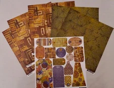 5 Sheets 12"x12" Basic Grey Rip + Fuser Scrapbook Papers + Hang 10 Tags NEW 