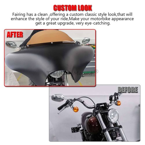 Carenado de motocicleta parabrisas apto para Harley Softail Touring Road King Batwing - Imagen 5 de 15