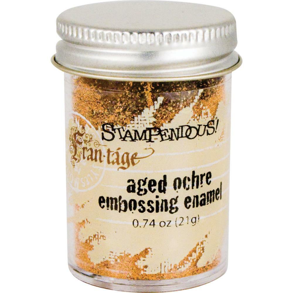 Embossing Powder Frantage Aged OCHRE Embossing Enamel .71oz Jar