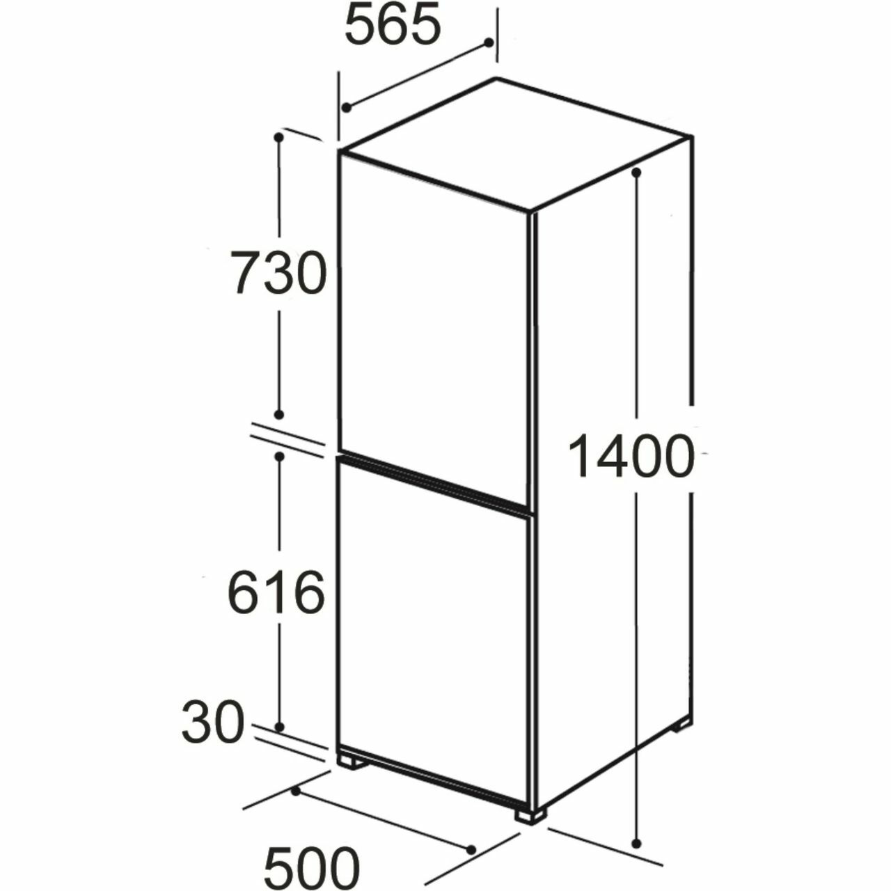 Amica FK1974 F 50cm Free Standing Fridge Freezer 50 50 Standard White 