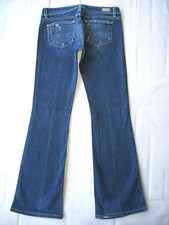 Paige Laurel Canyon Low Bootcut Jeans Women Sz 27 Blue Distressed Stretch L30.5