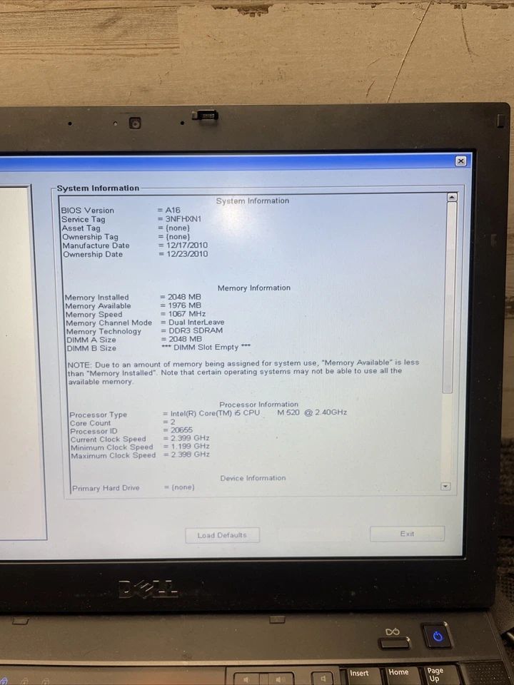 *PARTS* Dell Latitude E6410 Intel Core i5-M520 2GB Ram No HDD/COVER/OS/BATTERY - Image 2 of 4