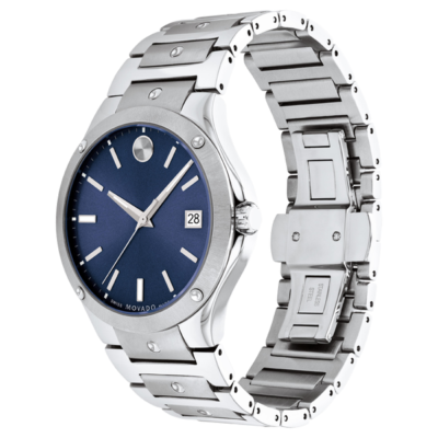 アメショ Movado SE Black Dial Steel Men's Watch 0607596 | WatchMaxx