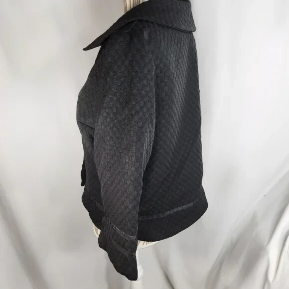 notations Black Basketweave Pattern 3 Button 3/4 … - image 5