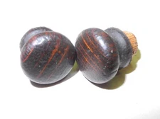 VINTAGE SINGER TREADLE SEWING MACHINE SMALL 2 PIECE SET OAK DRAWER KNOBS, NICE 