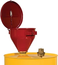 Justrite 08207 2.6 GL Drum Funnel Flammables Emergency Fusing Self Closing Cover