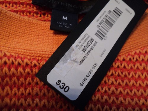 NEW Worthington Women's Size M Knit Top Orange Knit Sleeveless Stretchy Cotton - Picture 7 of 7