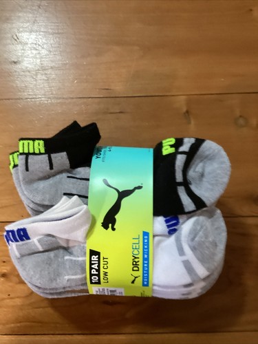 Puma 10 Pair lowcut moisture wicking arch support socks for YOUTH 4-9.5-NWT - Picture 3 of 4