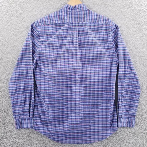 Ralph Lauren Shirt Mens Large Stretch Oxford Slim Fit Blue Plaid Button Dress - Picture 6 of 15