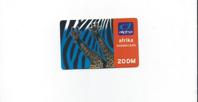 ALPHA TELECOM AFRICA PHONECARD Credit Card (Germany) USED NO CHIP