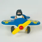 Vintage 1999 Playmobil Geobra Airplane Plastic Toy Play Airplane Blue Yellow