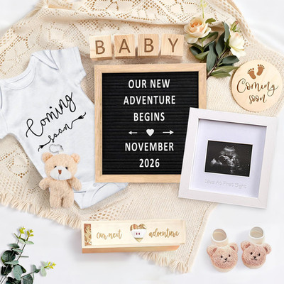 Pregnancy Announcement Set, Baby Announcement Props Ideas Include Letter Board, 