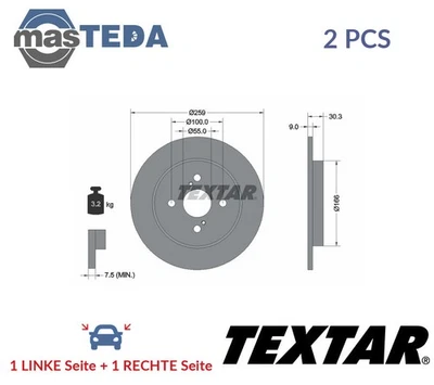92156300 BREMSSCHEIBEN SATZ HINTEN TEXTAR 2PCS NEU OE QUALITÄT - Bild 1 von 4