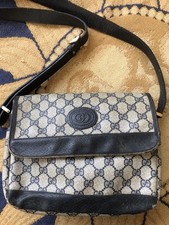 Vintage 70s Gucci GG Supreme canvas crossbody bag in navy blue