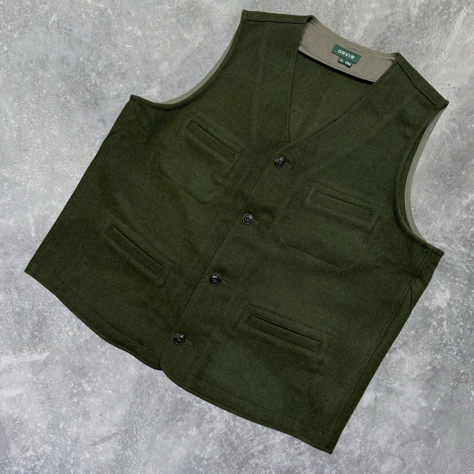 Orvis Mackinaw Vest Mens XL 100% Wool Button Up Hiking Outdoors Felted Green
Opens in a new window o