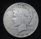 1934-S Peace Dollar * 90% Silver * San Francisco Mint  * 6099