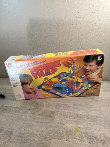 Vintage 1986 Mouse Trap Milton Bradley Board Game Action In Box