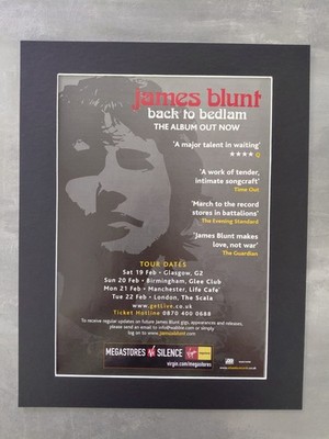 James Blunt Poster Back To Bedlam Advert Mounted 14x11''