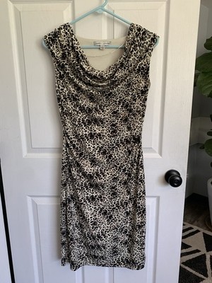 Larry Levine Leopard Print Ruched Sheath Sexy Dress - Lined Stretch - Mob Wife