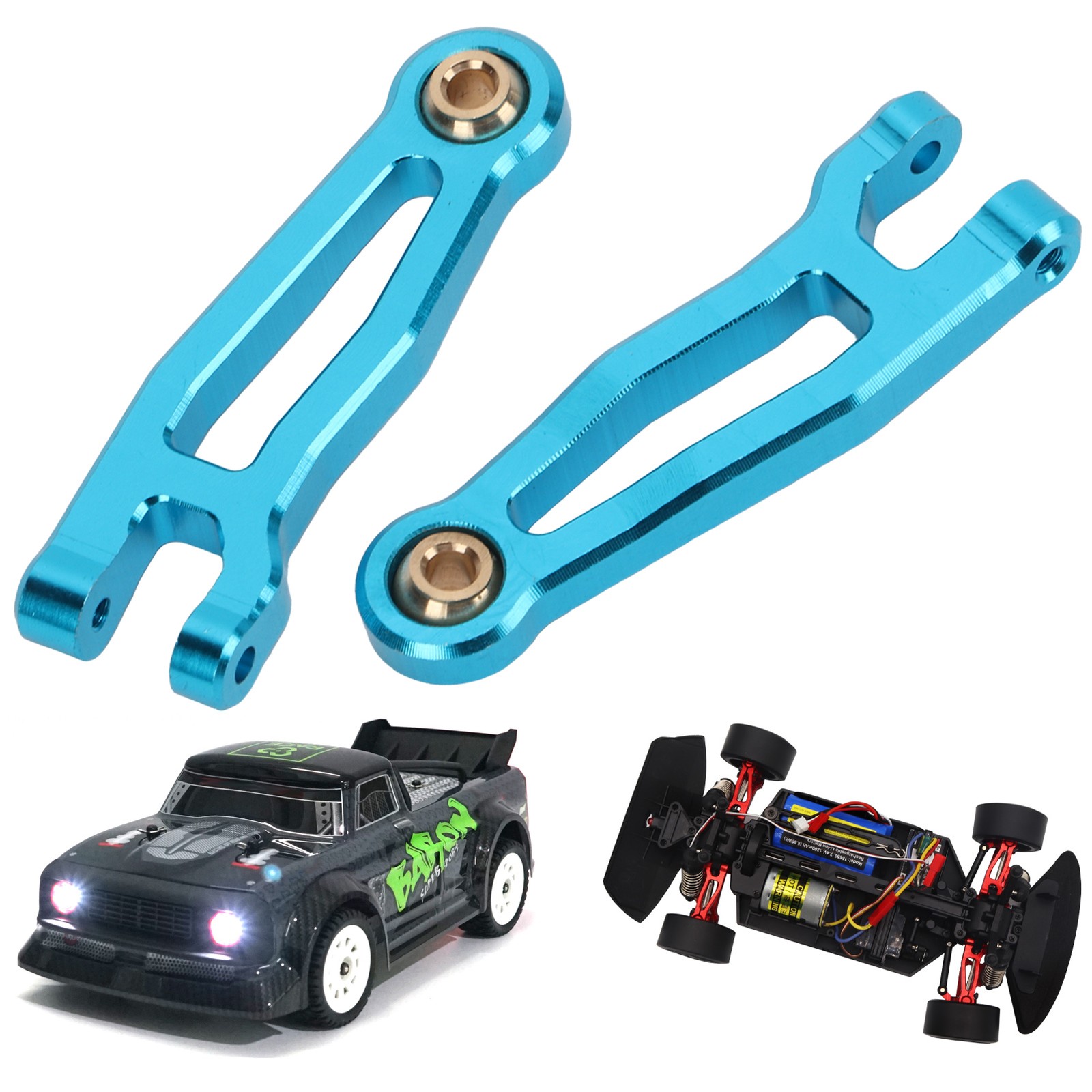 ✿ 2Pcs RC Car Swing Arm Reduce Bumps High Strength RC Metal Swing Arm For