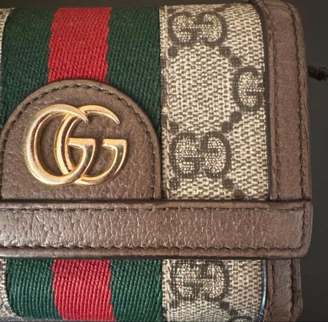 Gucci Wallet GG Marmont Sherry Line Canvas Brown Authentic F0211543 thumbnail 17