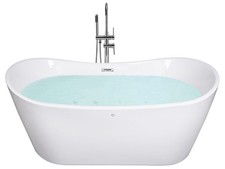 Freestanding Hot Tub with LED ANTIGUA 1680 x 800 mm White