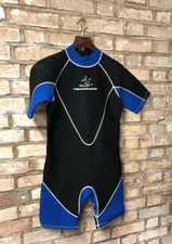 Hamerhead Kids Short Legged Wetsuit Black Blue Used For Swimming Surfing
