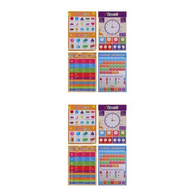 2 Pack Wandtafel Zur Frühkindlichen Bildung Schulplakat Lernkarten Kinder