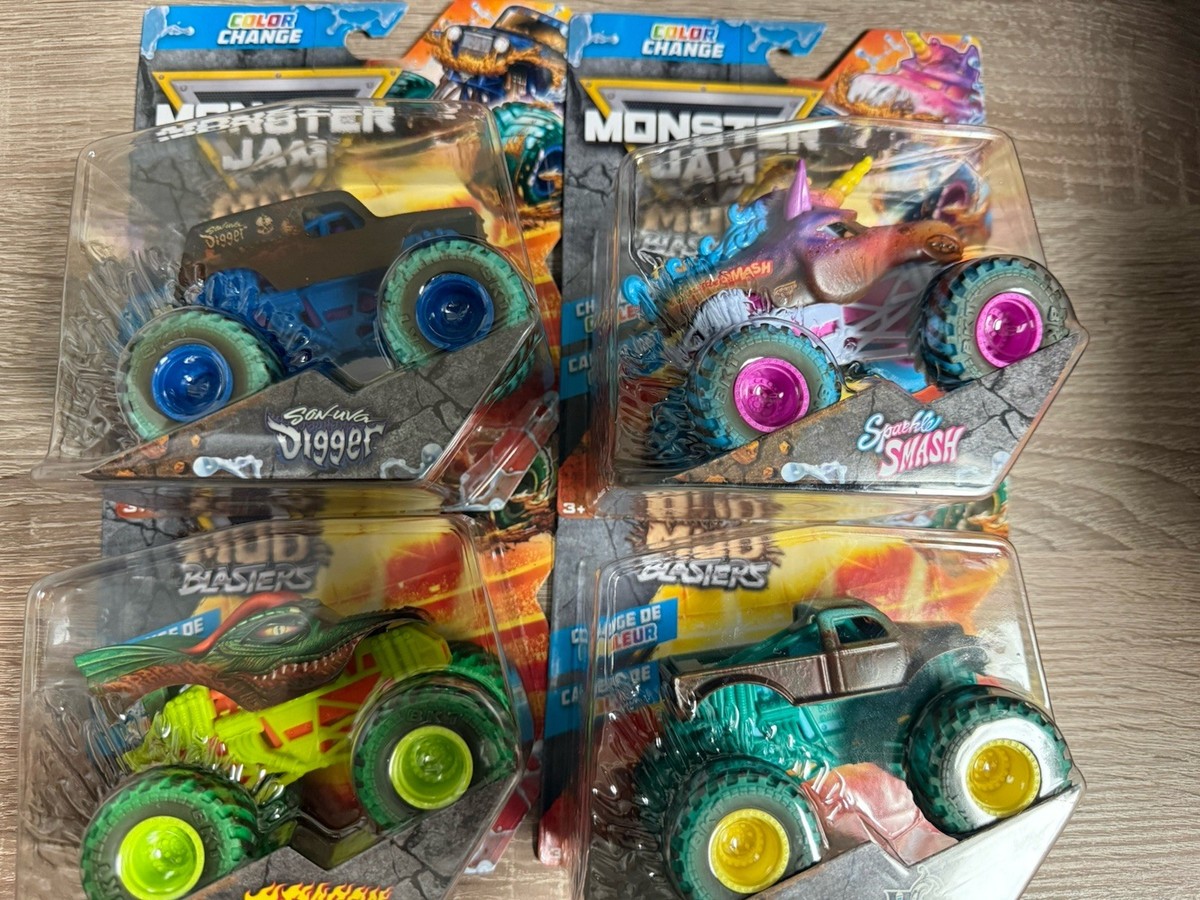 THE MONSTERS Classic Series キラキラスプラッシュ Spin Master Monster Jam Mud Blasters Series 2 Set Sparkle Smash