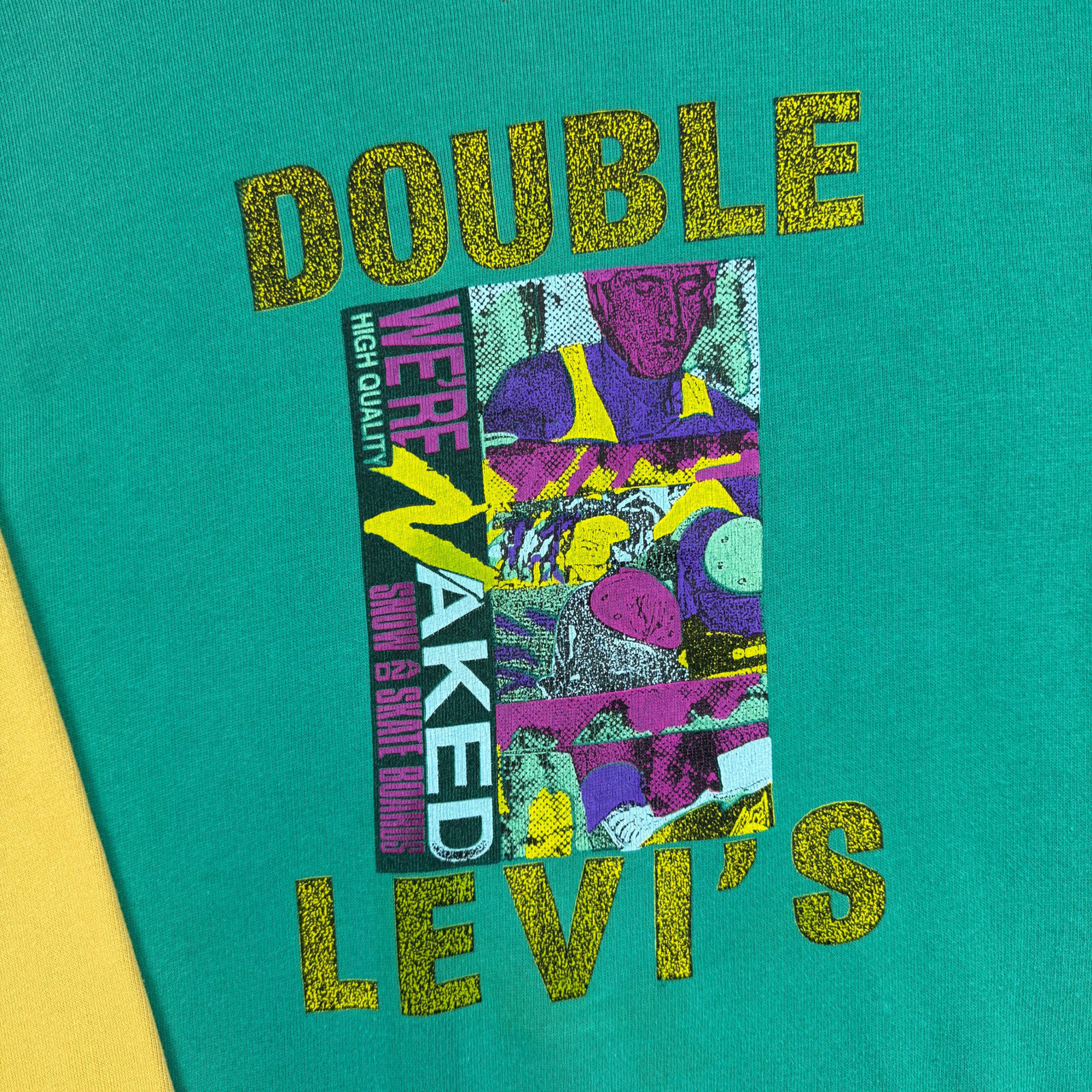 Levi's Men's Large Sweatshirt Multicoloured Green Graphic Vintage image 4
