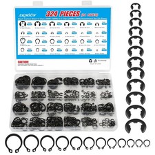 324Pcs External Retaining Snap Rings C Clips E Clips Assortment Kit