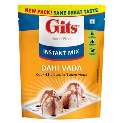 Gits Instant Dahi Vada Mix 500g | Pure Veg Indian Snack, Makes 62 Servings