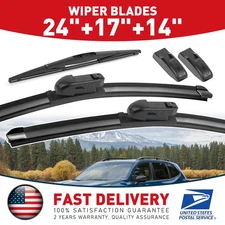 24"+17"+14" Windshield Wiper Blades Bracketless OEM Quality ALL SEASON PREMIUM