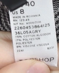 Topshop Women Grey Check Paperbag Shorts Size 12 Belted Pleated - Image 4 of 4