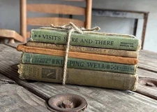 Vintage Children’s Book Lot | Child’s Antique Shelf Decor, Rustic Staging Prop