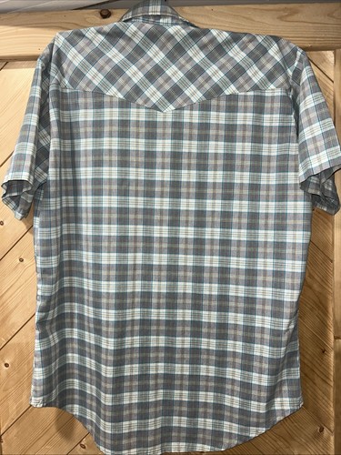 Big Mac authentic workwear Plaid Pearl Snap Western Shirt Mens USA Made XL - Picture 2 of 4
